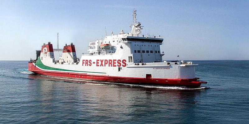 Shows the Al Andalus Express from FRS Iberia at sea.